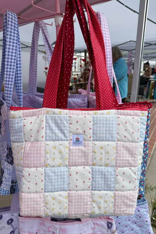 Poppy Quilted Patchwork Tote Bag