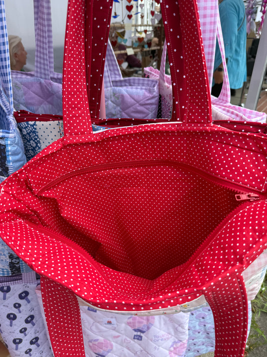 Poppy Quilted Patchwork Tote Bag